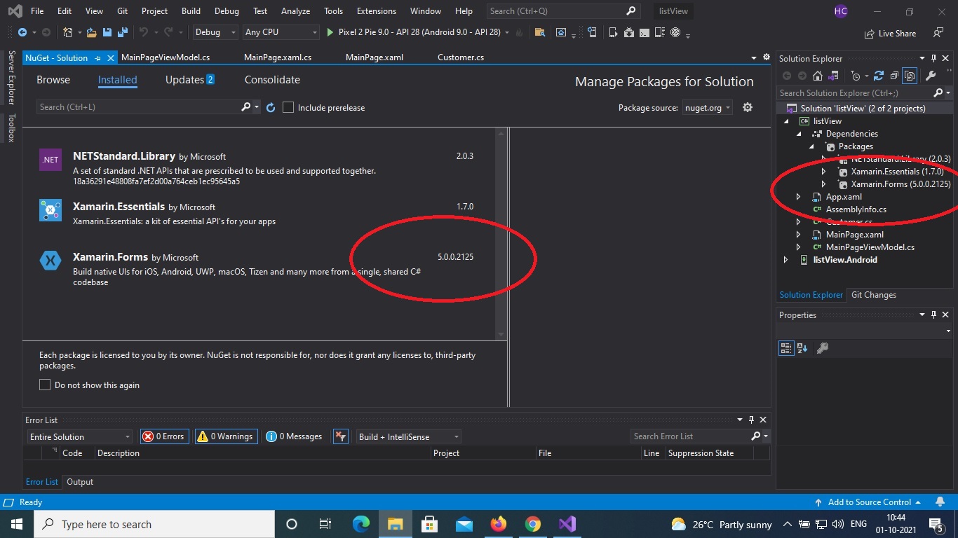 Xamarin ListView 系結似乎在更新的 VS 2019 16.11.3 中被破壞了。CollectionView 系結也是如此。有人可以調查一下嗎?