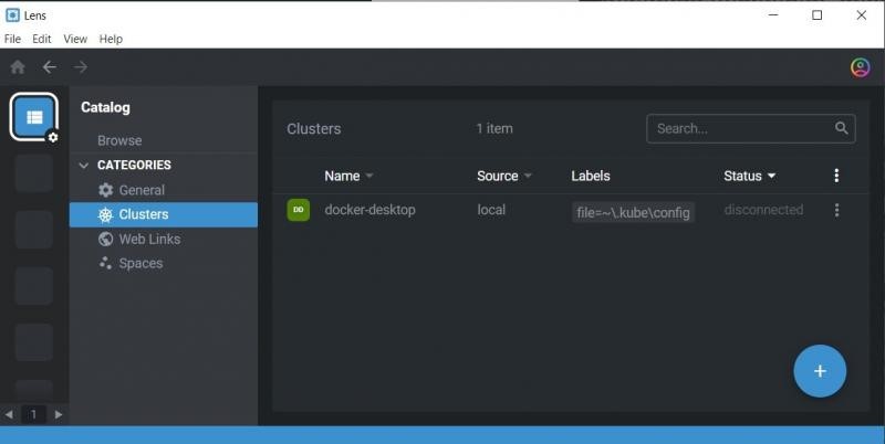 鏡頭顯示 docker-desktop 已斷開連接