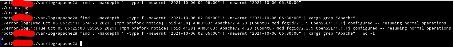 在 Linux 中查找、grep 和 wc