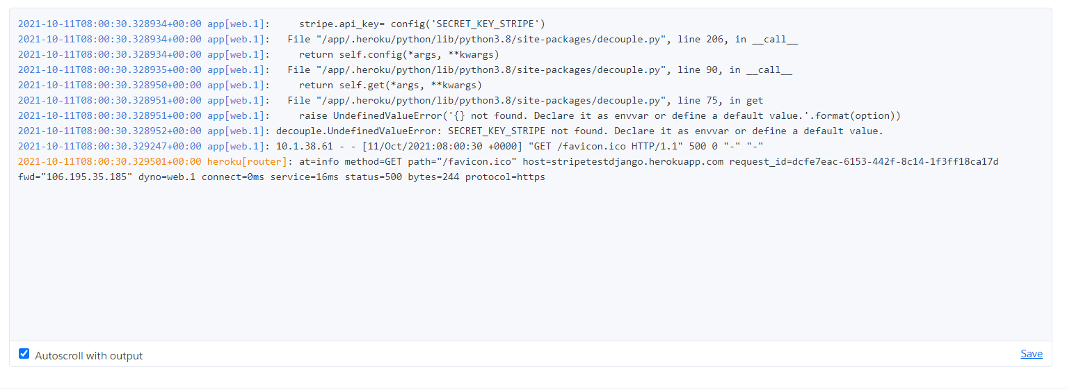 部署后Django heroku內部服務器錯誤