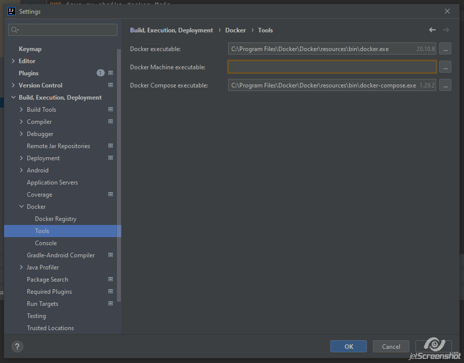 Dockerfile 無法在 Intellij Idea 中部署（未連接到 docker）