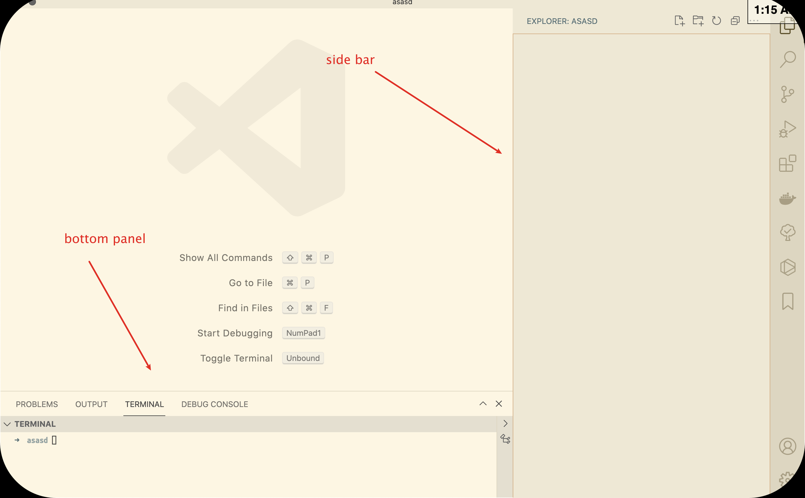 在 vscode 中同時切換側邊欄可見性和切換面板可見性？