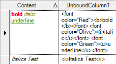 FormattedText 在 UltraWinGrid 中不起作用