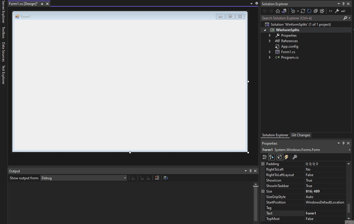 Visual Studio - WinForms - 在右側添加面板