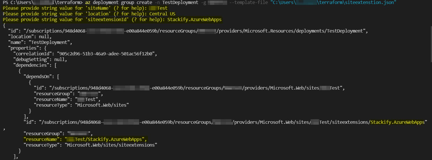 Azure：如何使用 ARM 模板安裝特定的現有站點擴展？