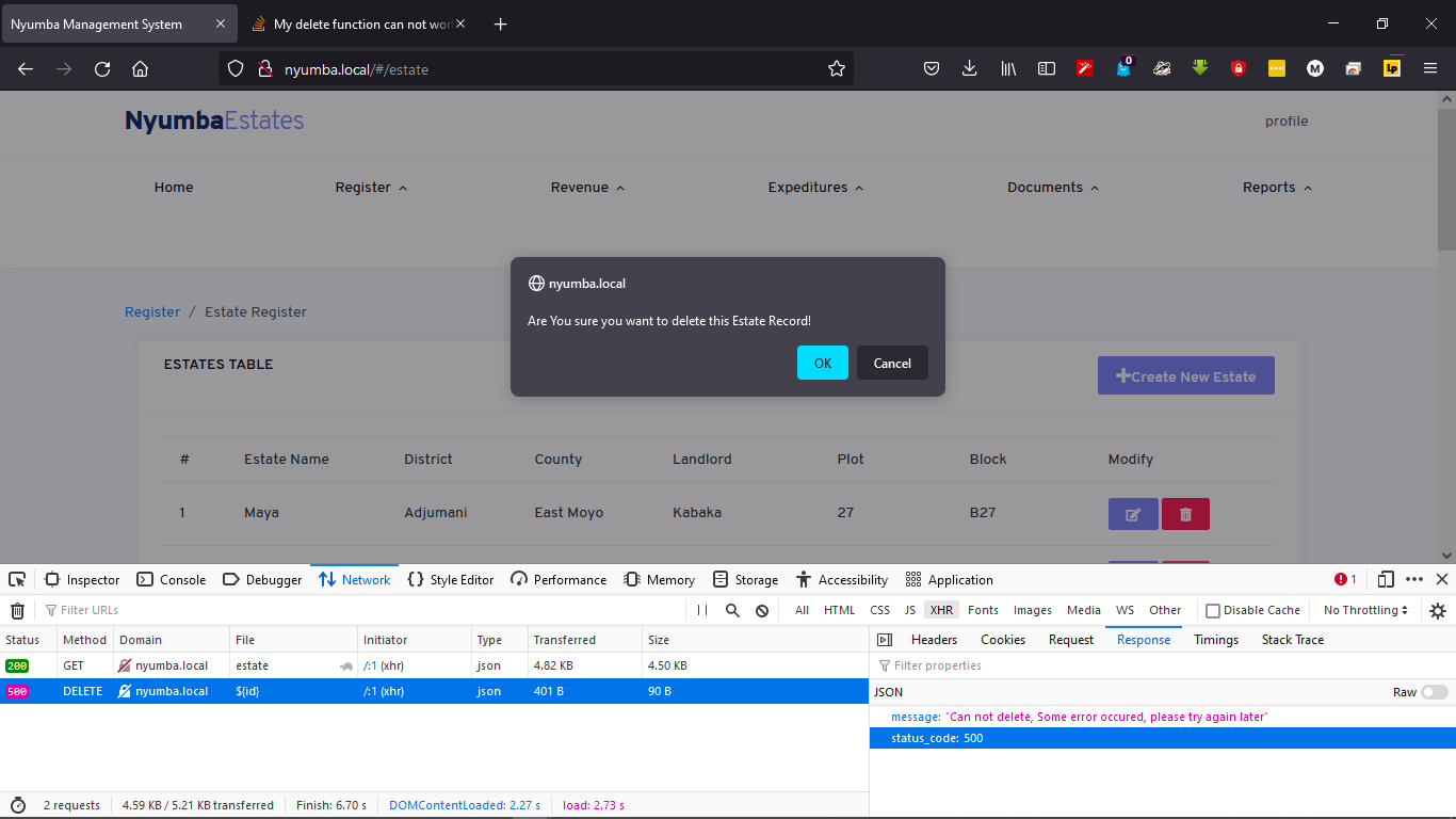 我的洗掉功能| 方法無法在 Laravel Vuejs 中洗掉
