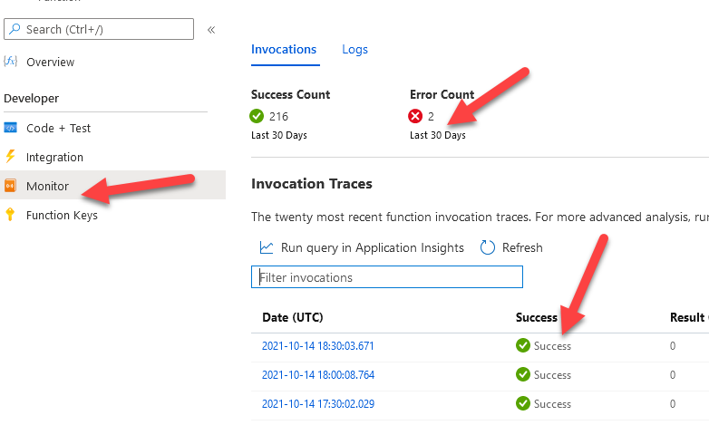 出現錯誤時的 Azure 函式電子郵件通知