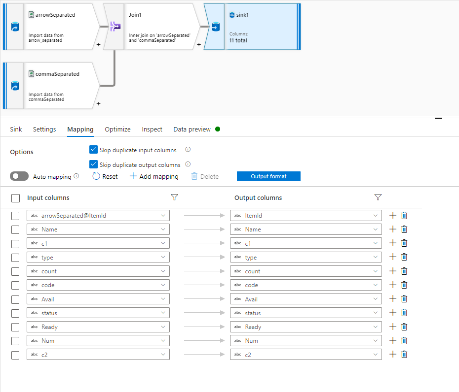 Azure 資料工廠在插入到 DB 之前合并到檔案