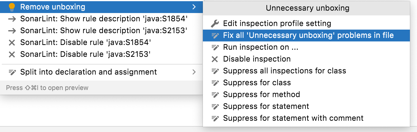 如何使用 Intellij Idea 中的代碼清理洗掉拳擊?