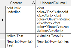FormattedText 在 UltraWinGrid 中不起作用
