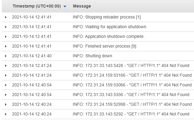 AWS ECS 服務 FastAPI 專案是垃圾郵件“GET / HTTP/1.1” 404 Not Found