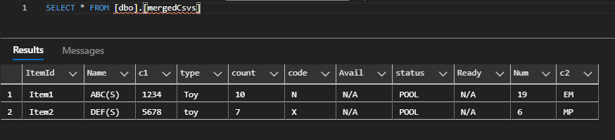 Azure 資料工廠在插入到 DB 之前合并到檔案