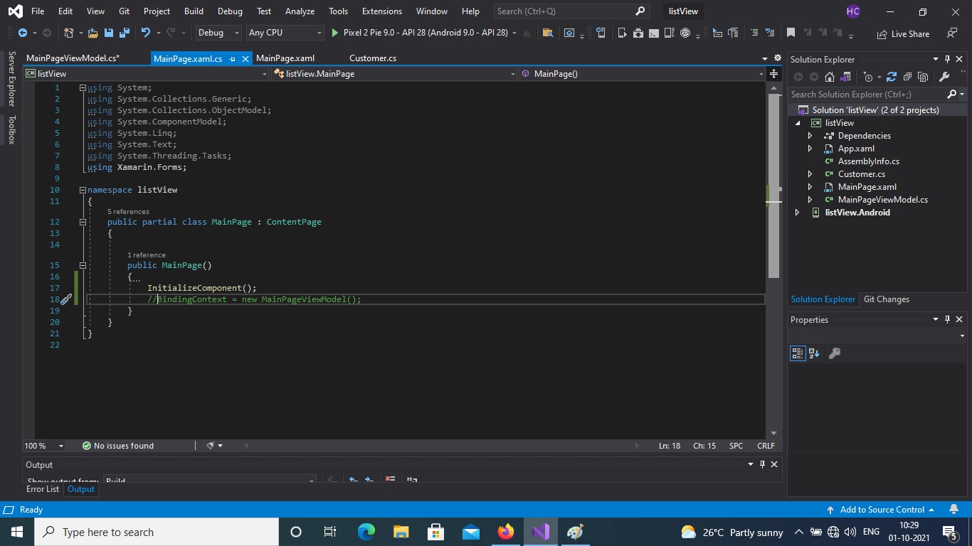 Xamarin ListView 系結似乎在更新的 VS 2019 16.11.3 中被破壞了。CollectionView 系結也是如此。有人可以調查一下嗎?