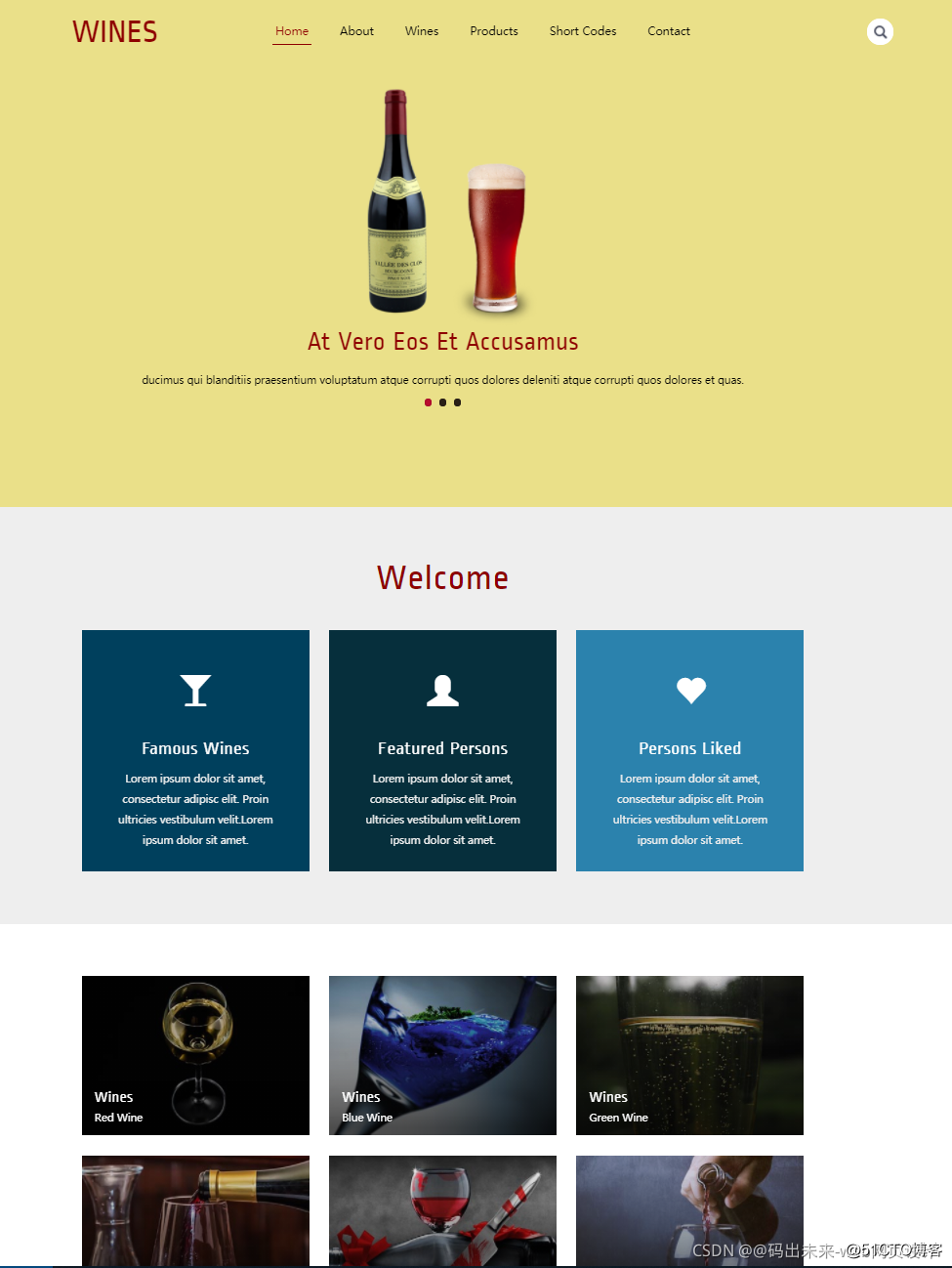 HTML5期末大作業：紅酒主題網站設計——簡潔紅酒介紹網頁(7頁) HTML+CSS+JavaScript_html期末大作業