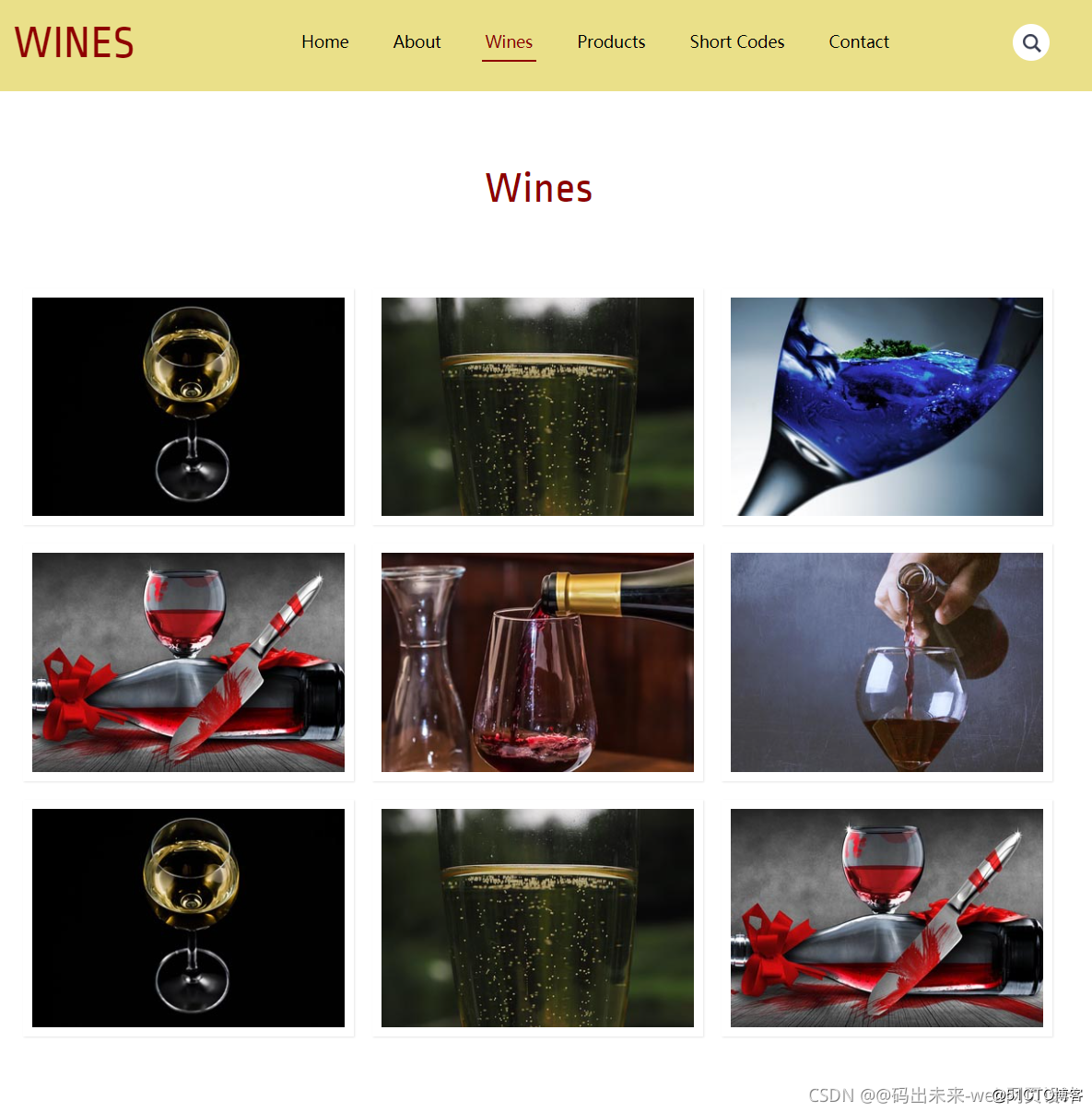 HTML5期末大作業：紅酒主題網站設計——簡潔紅酒介紹網頁(7頁) HTML+CSS+JavaScript_javascript_03
