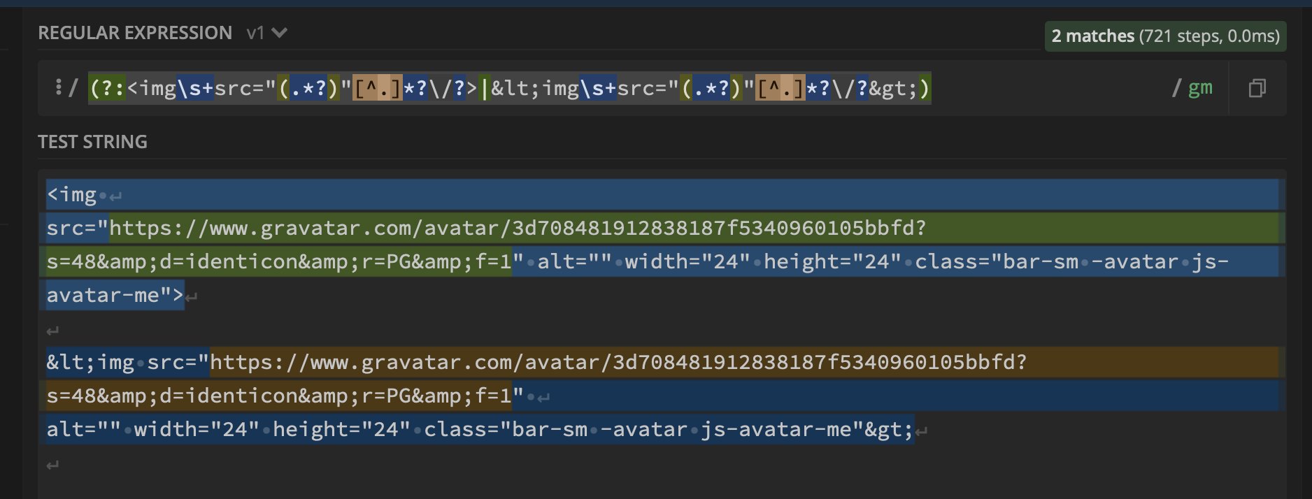 如何使用正則運算式獲取 JavaScript 中 <Img> 標簽中的所有 URL src？