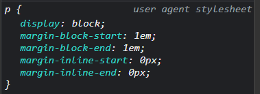 chrome user agent stylesheet