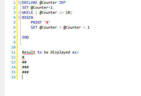 SQL代碼和預期結果