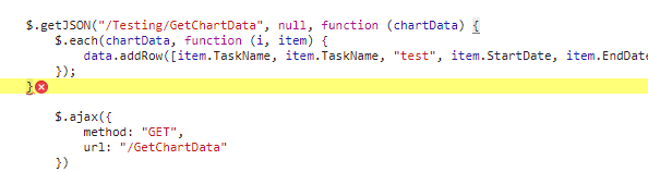 使用資料庫中的 JSON 資料動態填充 Google 甘特圖