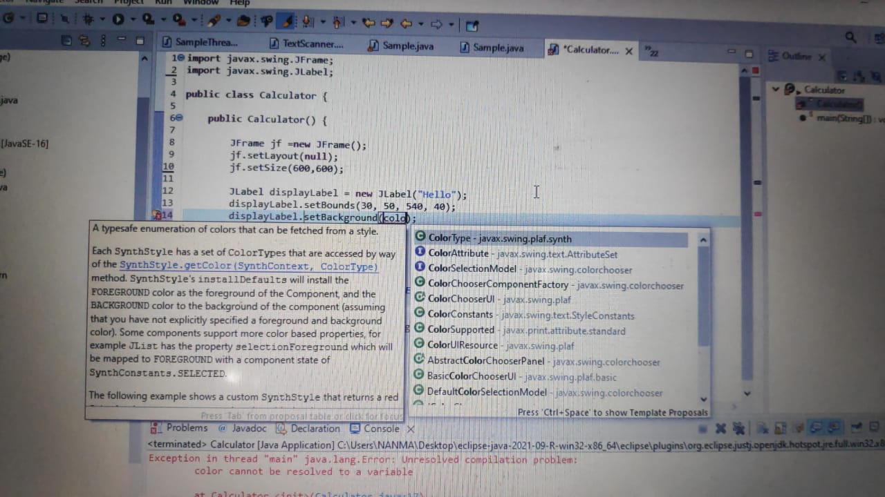 Java Frame setSize,setLocation 不起作用