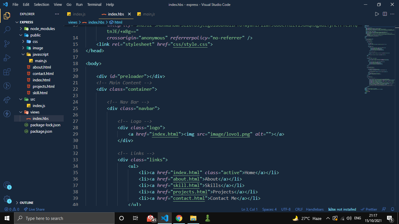 我無法公開訪問我的 css 和 js 檔案到我的 index.hbs 檔案夾中