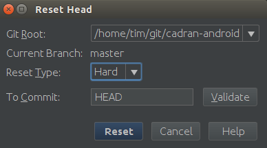 如何在android studio中重置代碼并獲得新的repo