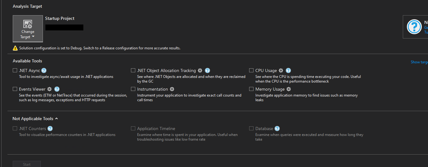 Visual Studio 2019 無法使用 GPU 使用情況