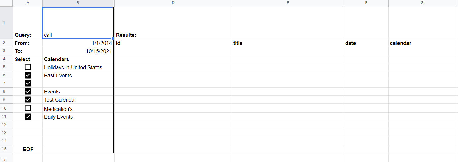 可以將回圈添加到搜索 Google 日歷的 Google Sheets 腳本中嗎？