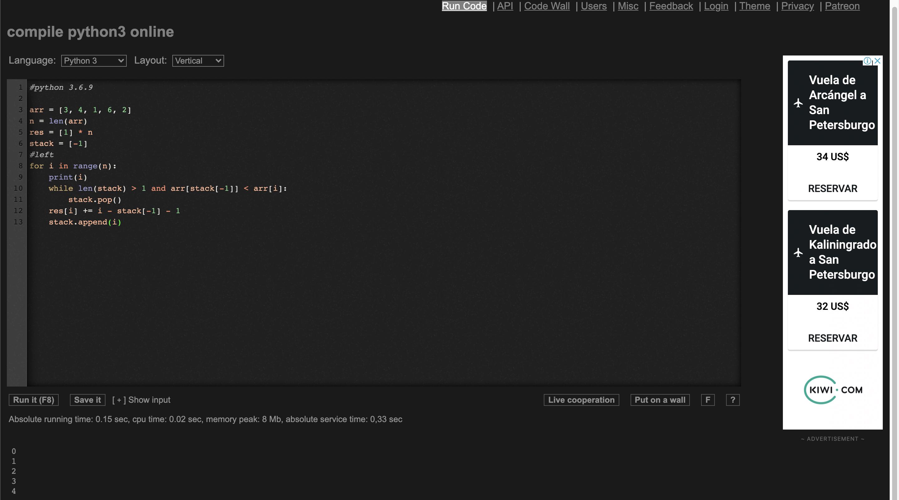 python3 for 回圈的索引表現例外