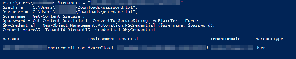 Connect-AzureAD：parsing_wstrust_response_failed：決議 WS-Trust 回應失敗