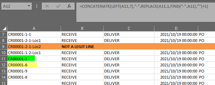 用于唯一編號的 Excel FIND 和 REPLACE 函式