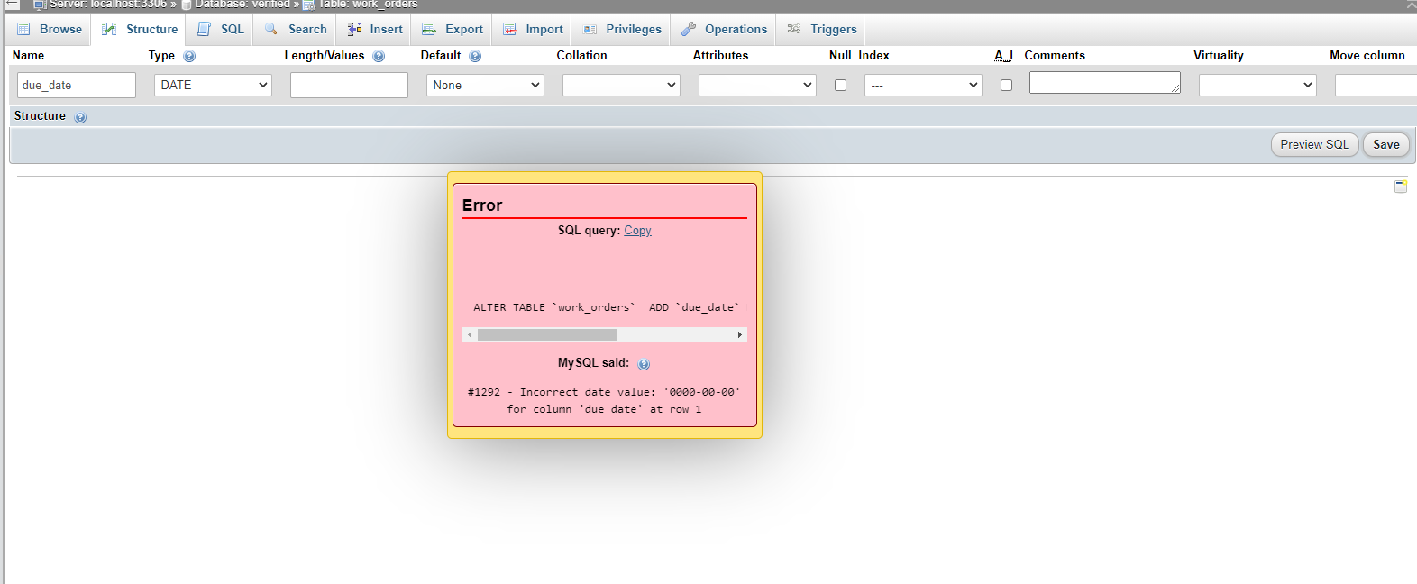 mysql 中“DATE”資料型別的長度/值應該是多少？
