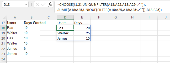 Excel 365 中的 Google Sheet ArrayFormula