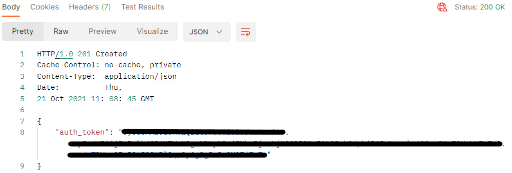 JSON 中的 setStatusCode() 正在回傳正文中的標頭