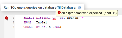 MariaDB Select Distinct ON（需要一個運算式（接近 ON）