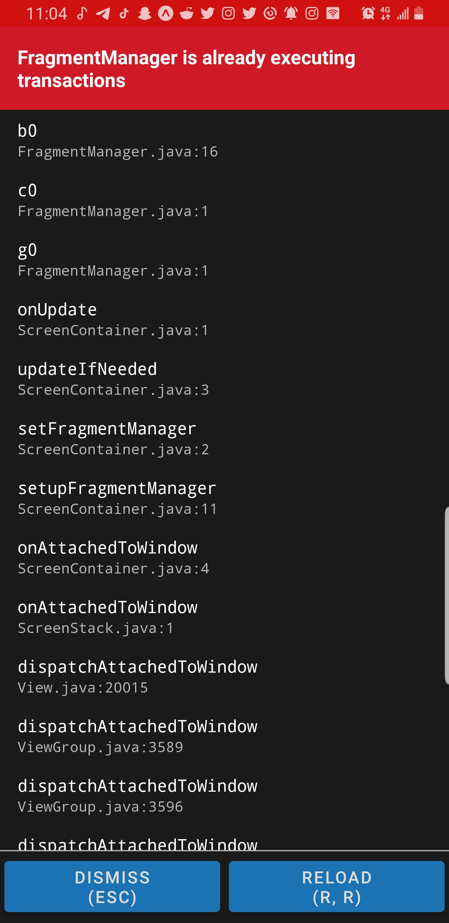 反應導航：FragmentManager 已經在執行交易
