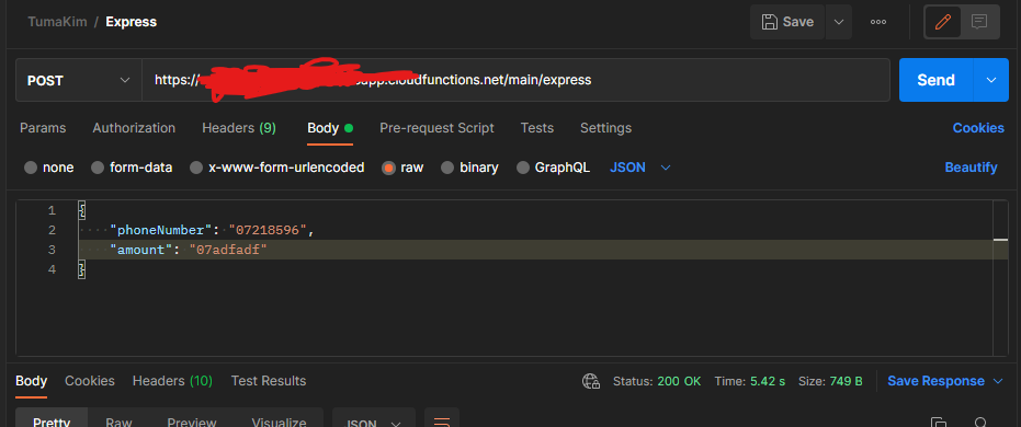 如何將有效負載發送到 Firebase OnRequest 函式