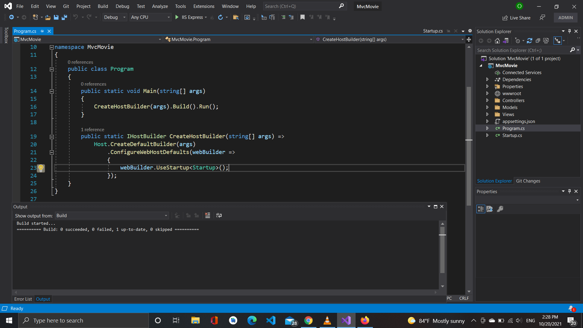 如何在visual studio上運行asp.net core mvc專案？