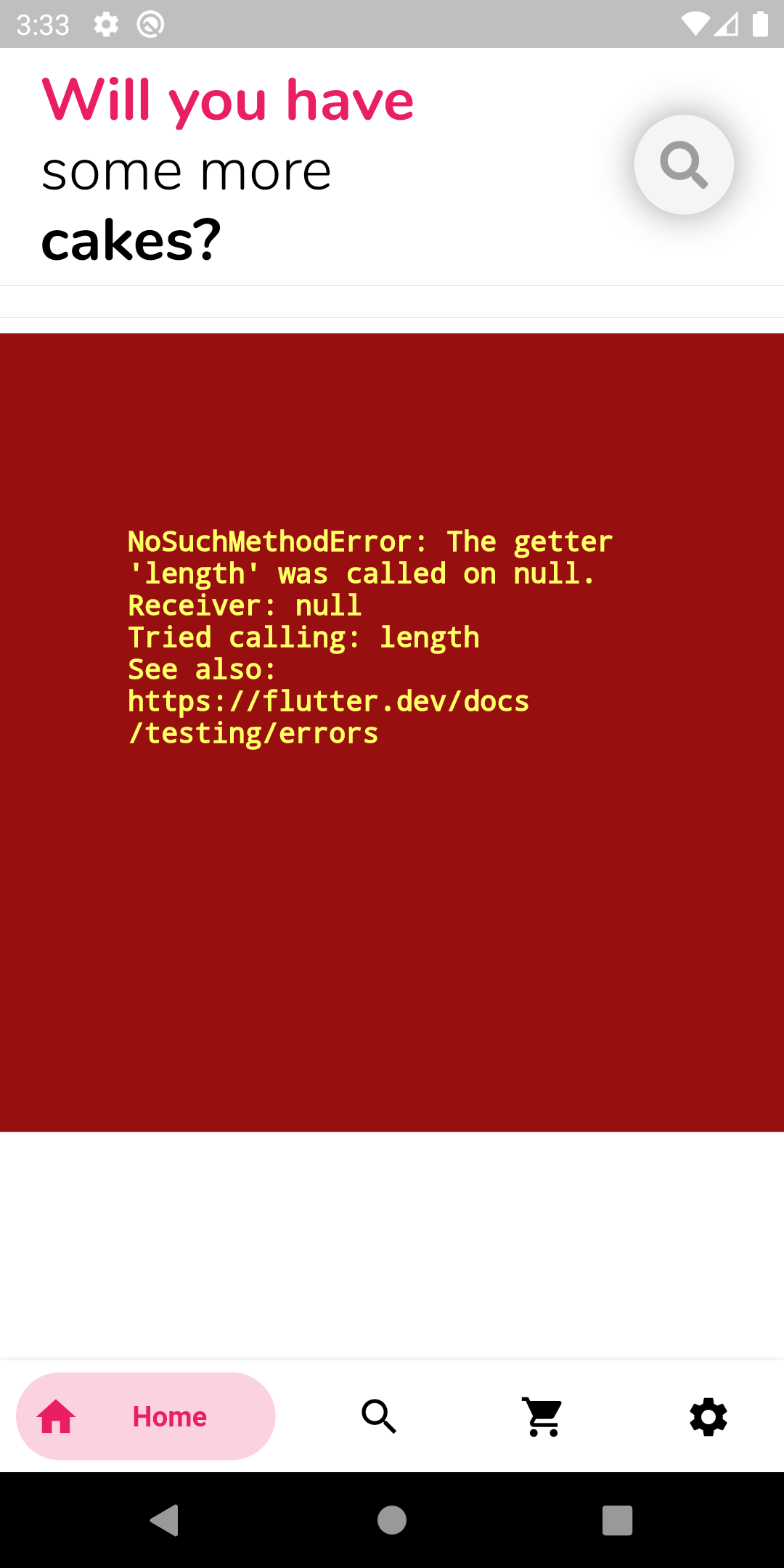 在 null 上呼叫了 getter 'length' - Flutter