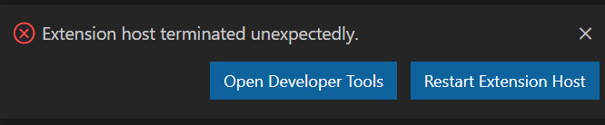 VSCode Python 擴展:擴展主機意外終止