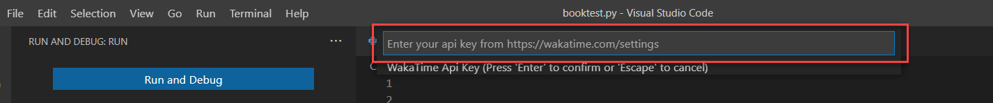 Visual Studio Code API 密鑰欄不斷下降
