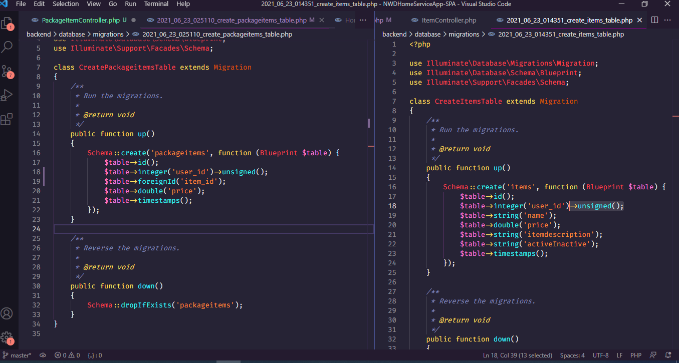 如何為 PackageItem 表創建 CRUD 并通過另一個表中的外鍵獲取專案?在 Laravel