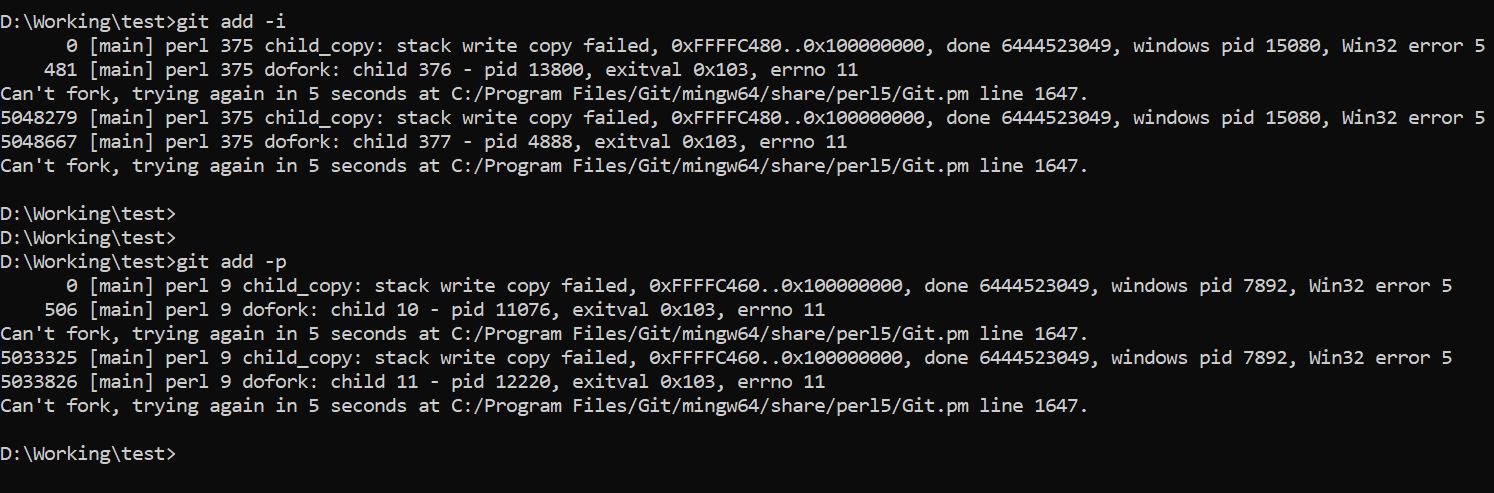 不能使用“Git add -i”