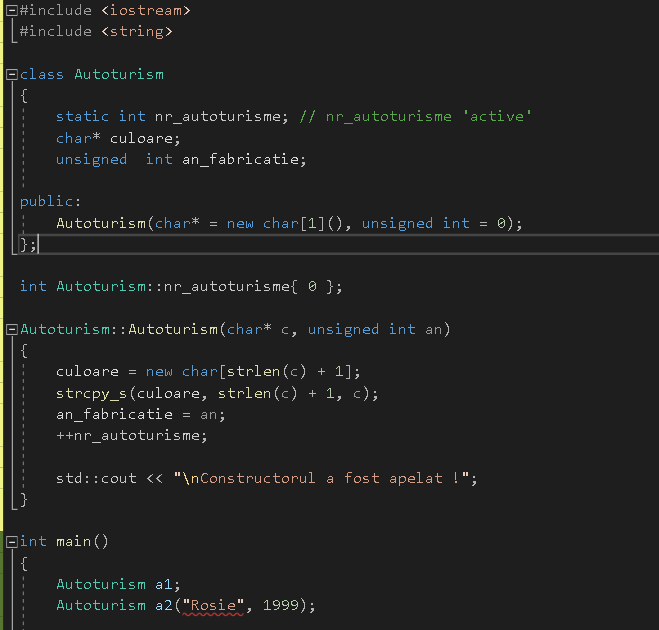 默認建構式引數錯誤 - 'Autoturism::Autoturism(char *,unsigned int)'：無法將引數 1 從 'const char [6]' 轉換為 'char *'