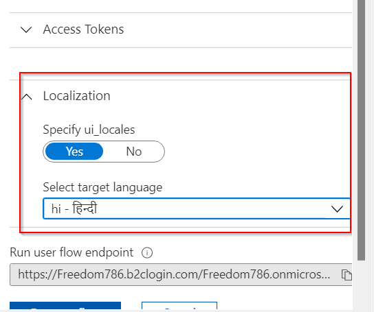 Azure B2C 雙語言自定義用戶流模板