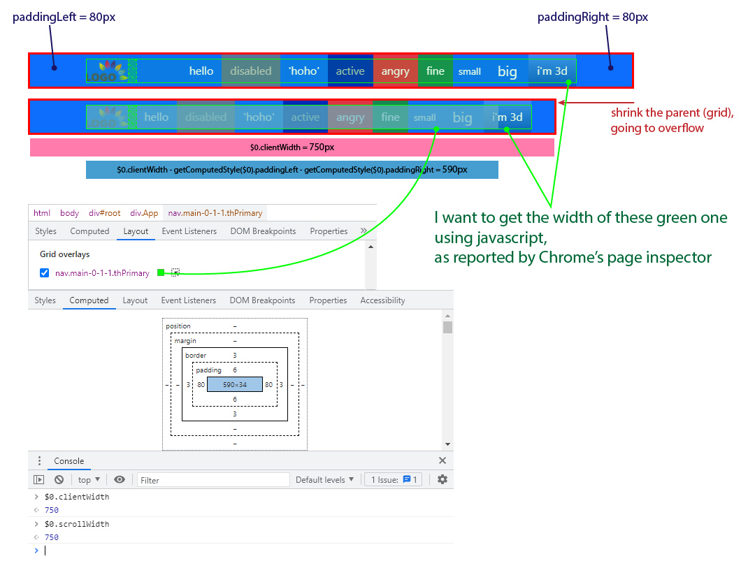Javascript 使用 Padding Aware 檢測溢位