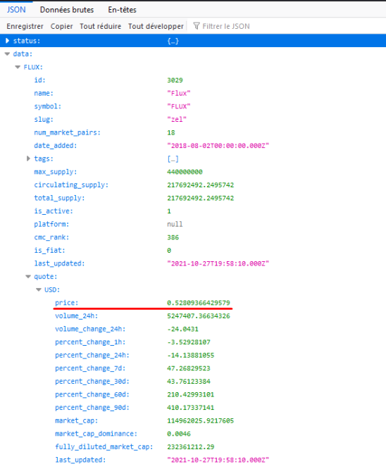 在 JSON API 呼叫中呼叫特定陣列