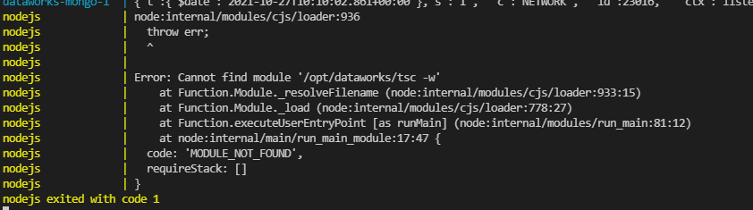 docker-compose 總是使用 nodejs 執行