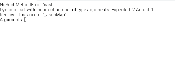 NoSuchMethod:'cast, 帶有不正確數字型別引數的動態呼叫