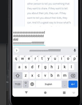 隱藏在 reyclerview 專案后面的多行 EditText 視圖 android